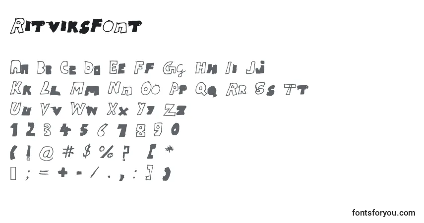 A fonte Ritviksfont – alfabeto, números, caracteres especiais