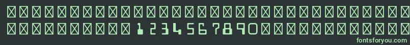 フォントMicrstd – 黒い背景に緑の文字