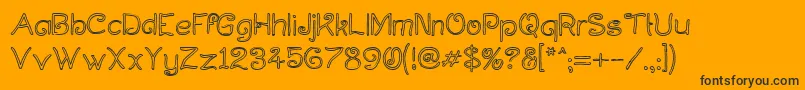 Weitere Informationen zur Curlholl-Schriftart Curlholl-Schriftart – Schwarze Schriften auf orangefarbenem Hintergrund