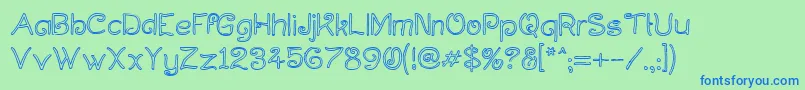 Curlholl Font – Blue Fonts on Green Background