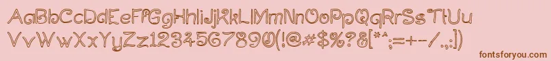 Curlholl-Schriftart – Braune Schriften auf rosa Hintergrund