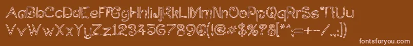 Curlholl-Schriftart – Rosa Schriften auf braunem Hintergrund