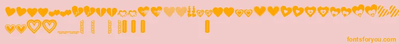 LovesDevineフォントについての詳細 フォントLovesDevine – オレンジの文字がピンクの背景にあります。
