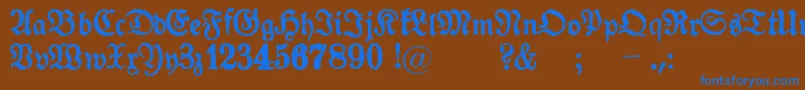 Шрифт Gotyk – синие шрифты на коричневом фоне