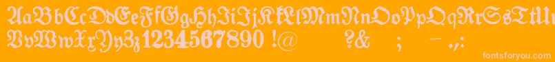 Fonte Gotyk – fontes rosa em um fundo laranja