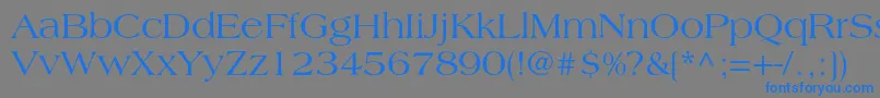 フォントLagunac – 灰色の背景に青い文字