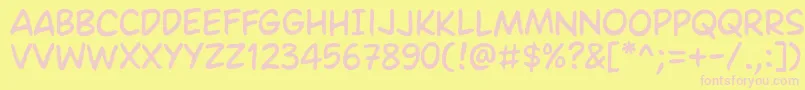 AmesRegular Font – Pink Fonts on Yellow Background