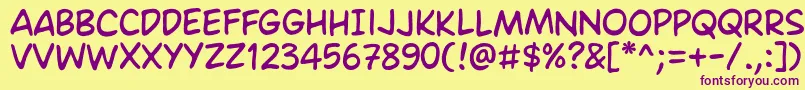 AmesRegular Font – Purple Fonts on Yellow Background