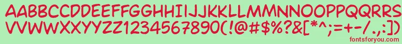 AmesRegular Font – Red Fonts on Green Background