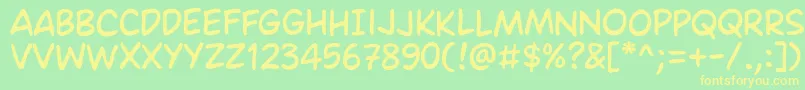 AmesRegular Font – Yellow Fonts on Green Background