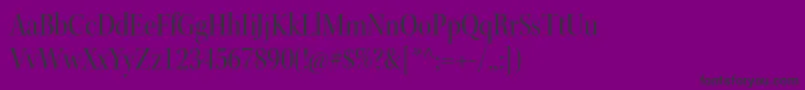 Fonte KeplerstdScndisp – fontes pretas em um fundo violeta