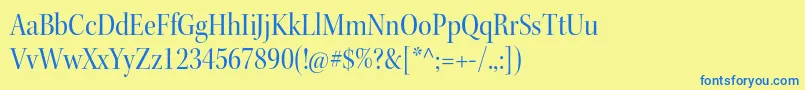 フォントKeplerstdScndisp – 青い文字が黄色の背景にあります。