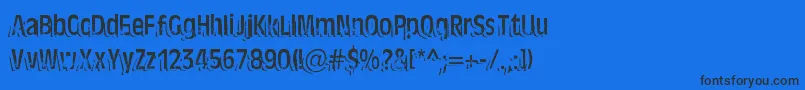 Шрифт TenTonBallyhoo – чёрные шрифты на синем фоне