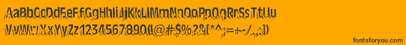 TenTonBallyhoo-Schriftart – Schwarze Schriften auf orangefarbenem Hintergrund