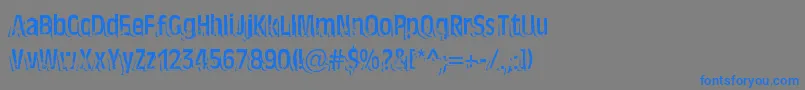 Шрифт TenTonBallyhoo – синие шрифты на сером фоне