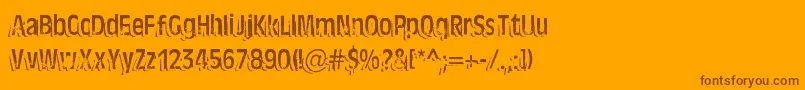 TenTonBallyhoo-Schriftart – Braune Schriften auf orangefarbenem Hintergrund