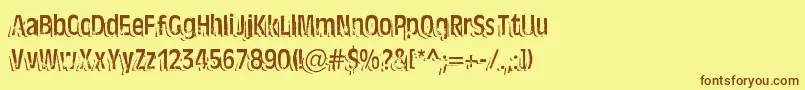Шрифт TenTonBallyhoo – коричневые шрифты на жёлтом фоне