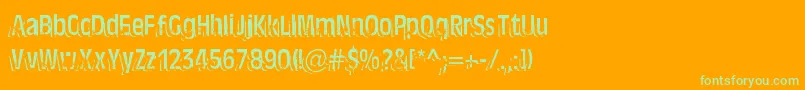 Шрифт TenTonBallyhoo – зелёные шрифты на оранжевом фоне