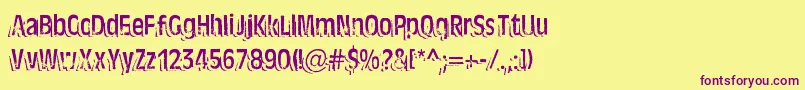 TenTonBallyhoo Font – Purple Fonts on Yellow Background