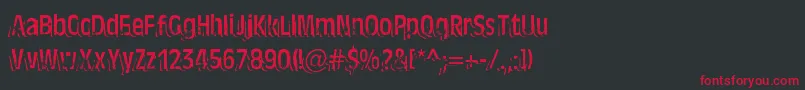 Шрифт TenTonBallyhoo – красные шрифты на чёрном фоне