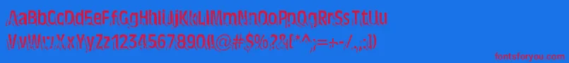 Шрифт TenTonBallyhoo – красные шрифты на синем фоне