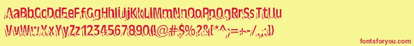 Шрифт TenTonBallyhoo – красные шрифты на жёлтом фоне