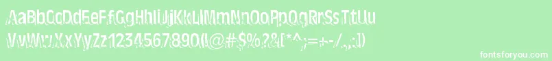 TenTonBallyhoo-Schriftart – Weiße Schriften auf grünem Hintergrund