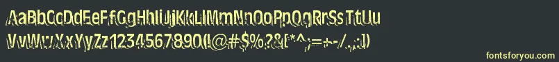 TenTonBallyhoo-Schriftart – Gelbe Schriften auf schwarzem Hintergrund