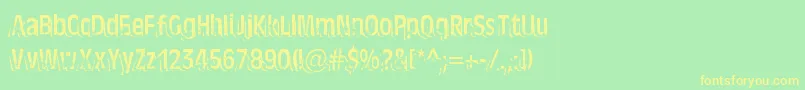 TenTonBallyhoo Font – Yellow Fonts on Green Background