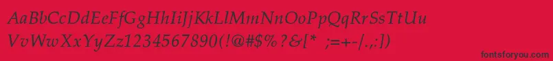 PheasantThinItalic Font – Black Fonts on Red Background