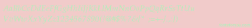 PheasantThinItalic Font – Green Fonts on Pink Background