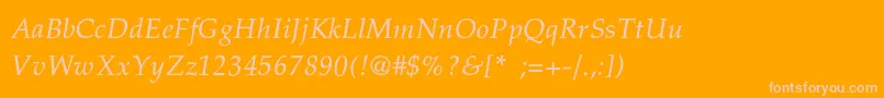 PheasantThinItalic Font – Pink Fonts on Orange Background