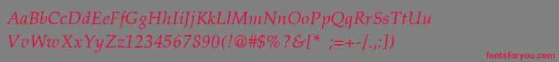 PheasantThinItalic-Schriftart – Rote Schriften auf grauem Hintergrund