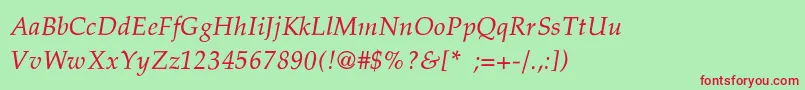 PheasantThinItalic Font – Red Fonts on Green Background