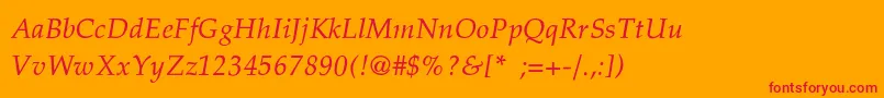 PheasantThinItalic Font – Red Fonts on Orange Background