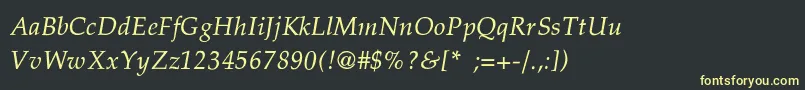 PheasantThinItalic Font – Yellow Fonts on Black Background