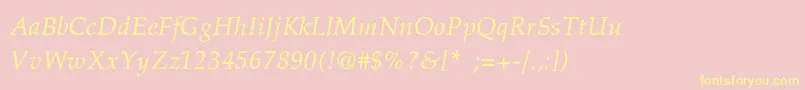 PheasantThinItalic Font – Yellow Fonts on Pink Background