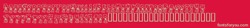 PopUpFontio Font – Green Fonts on Red Background