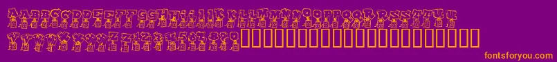 PopUpFontio Font – Orange Fonts on Purple Background