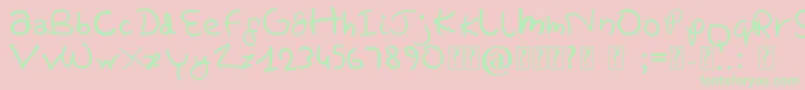 PrettyTomato-Schriftart – Grüne Schriften auf rosa Hintergrund