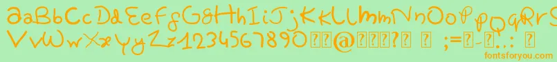 PrettyTomato Font – Orange Fonts on Green Background