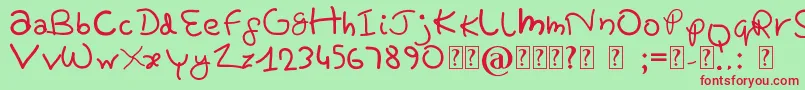 フォントPrettyTomato – 赤い文字の緑の背景