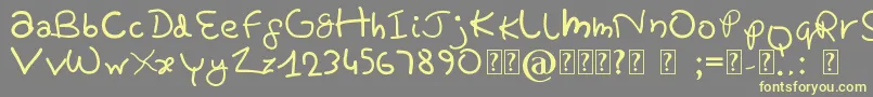 PrettyTomato-fontti – keltaiset fontit harmaalla taustalla