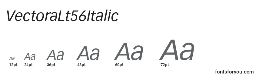VectoraLt56Italic Font Sizes