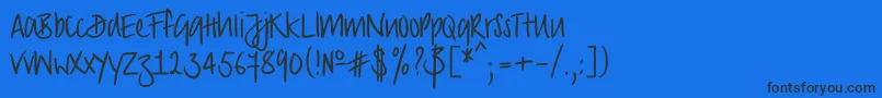 Strongscript-Schriftart – Schwarze Schriften auf blauem Hintergrund