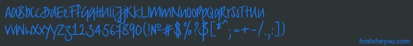 Strongscript Font – Blue Fonts on Black Background