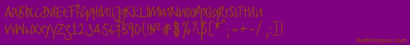 Strongscript Font – Brown Fonts on Purple Background