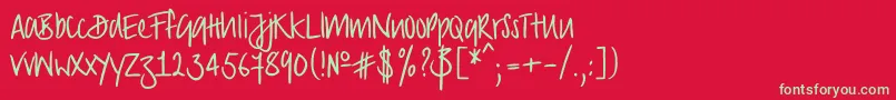 Czcionka Strongscript – zielone czcionki na czerwonym tle