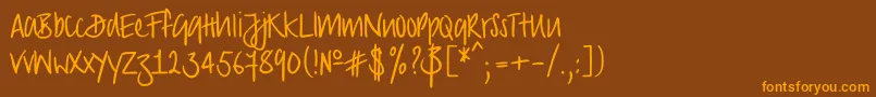 Strongscript Font – Orange Fonts on Brown Background