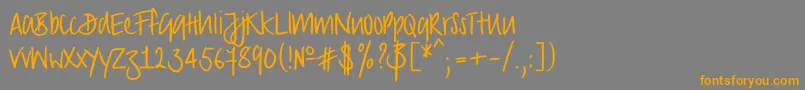 Strongscript Font – Orange Fonts on Gray Background